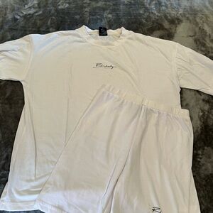 White T-Shirt and Shorts Set